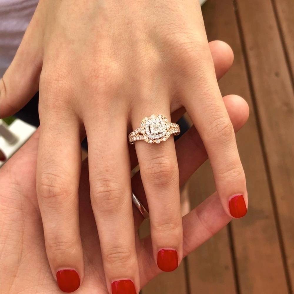Neil Lane Bridal Set 1 1/8 ct tw Diamonds 14K Rose Gold